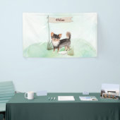 名前をカスタムするロングヘアチワホアペットドッグ 横断幕 (トレードショー)