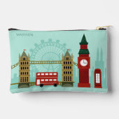 名前をカスタムするロンドンイラストレーション アクセサリーポーチ (裏面)