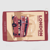 名前をカスタムするロンドン ゴルフタオル (横)