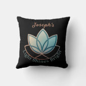 名前をカスタムするロータスグラフィック – [NAME]明るい輝き クッション (裏面)