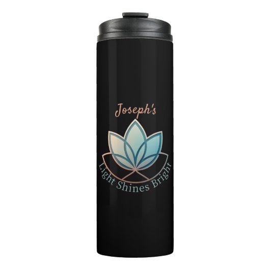 名前をカスタムするロータス – [名前]輝き明るい タンブラー (正面)