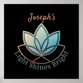 名前をカスタムするロータス – [NAME]明るい光 ポスター