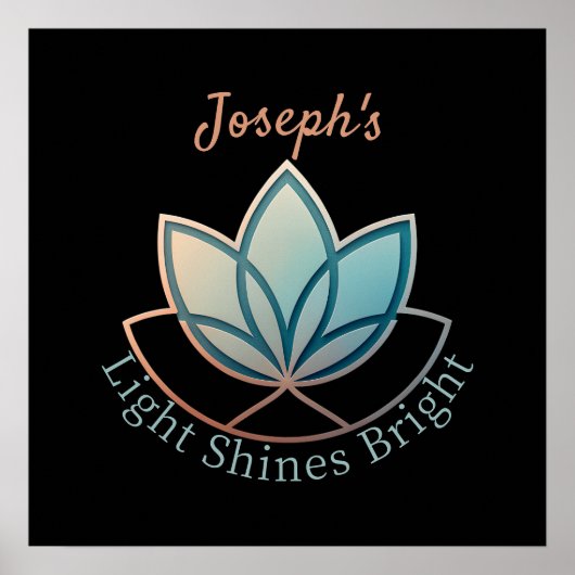 名前をカスタムするロータス – [NAME]明るい光 ポスター (正面)