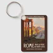 名前をカスタムするローマイタリアヴィンテージトラベル キーホルダー (正面)