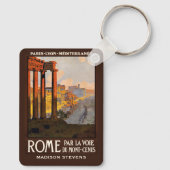名前をカスタムするローマイタリアヴィンテージトラベル キーホルダー (裏面)