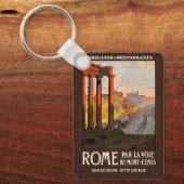 名前をカスタムするローマイタリアヴィンテージトラベル キーホルダー (正面)