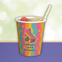 名前をカスタムするローラスケートで滑るガールバースデーパーティー