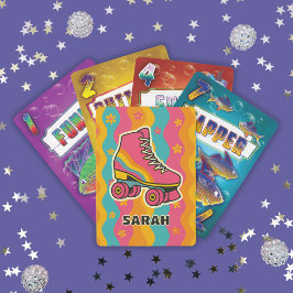 名前をカスタムするローラスケートで滑るガール遊ズ トランプ