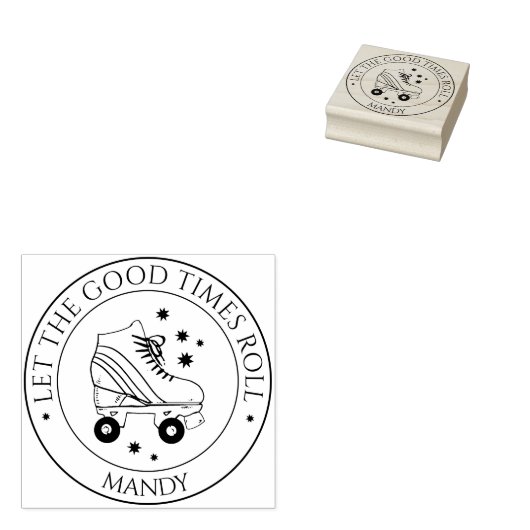 名前をカスタムするローラスケートで滑るクラブ ラバースタンプ (押印)