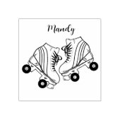 名前をカスタムするローラスケートで滑る ラバースタンプ (インプリント)