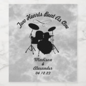 名前をカスタムするロ転がックロ結婚マーのドラムキット ワインラベル (シングルラベル)