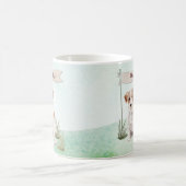 名前をカスタムするワイヤーヘアジャックラッセルペットドッグ コーヒーマグカップ (中央)