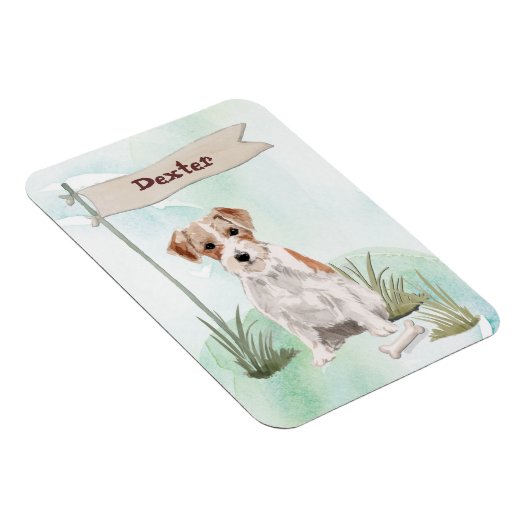 名前をカスタムするワイヤーヘアジャックラッセルペットドッグ マグネット (右側)