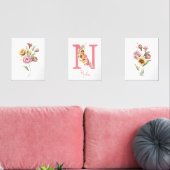 名前をカスタムするワイルドフラワープリント (リビング)