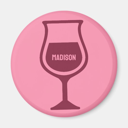名前をカスタムするワイングラス マグネット (正面)