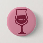名前をカスタムするワイングラス 缶バッジ (正面)