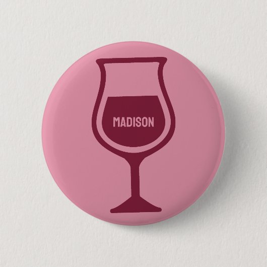 名前をカスタムするワイングラス 缶バッジ (正面)