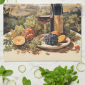 名前をカスタムするワインラバー キッチンタオル (折り畳み)