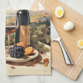 名前をカスタムするワインラバー キッチンタオル (四つ折り)