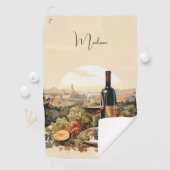 名前をカスタムするワインラバー ゴルフタオル (インサイチュ)