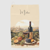 名前をカスタムするワインラバー ゴルフタオル (正面)