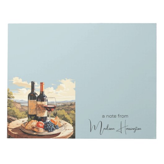 名前をカスタムするワインラバー ノートパッド (正面)