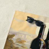 名前をカスタムするワインラバー ビーチタオル (インサイチュ)