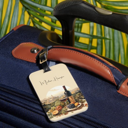 名前をカスタムするワインラバー ラゲッジタグ (正面インサイチュ1)