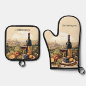 名前をカスタムするワインラバー 鍋つかみ&鍋敷きセット (正面)