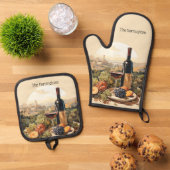 名前をカスタムするワインラバー 鍋つかみ&鍋敷きセット (トップダウン)