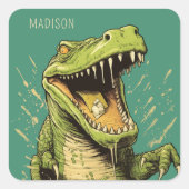 名前をカスタムするワニ スクエアシール (正面)