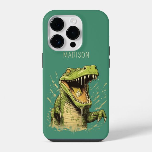 名前をカスタムするワニ iPhoneケース (裏面)