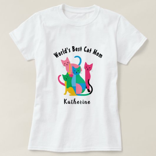 名前をカスタムするワールド最高のズキャットママTシャツ Tシャツ (デザイン正面)