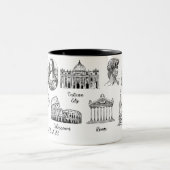 名前をカスタムするヴィンテージイタリアツアーギフト ツートーンマグカップ (中央)