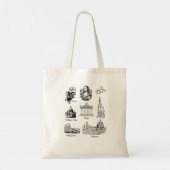 名前をカスタムするヴィンテージイタリアツアーギフト トートバッグ (裏面)