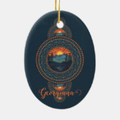 名前をカスタムするヴィンテージウィルダネス装飾曼荼羅 セラミックオーナメント (裏面)