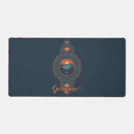 名前をカスタムするヴィンテージウィルダネス装飾曼荼羅 デスクマット