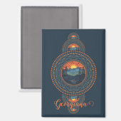 名前をカスタムするヴィンテージウィルダネス装飾曼荼羅 マグネット (正面/裏面)