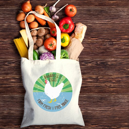 名前をカスタムするヴィンテージサインルック生卵 トートバッグ