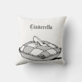 名前をカスタムするヴィンテージシンデレラスリッパーピロー クッション (裏面)