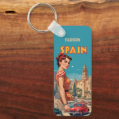 名前をカスタムするヴィンテージスペイン キーホルダー (正面)