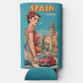 名前をカスタムするヴィンテージスペイン スリム缶クーラー (裏面)