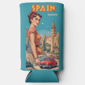 名前をカスタムするヴィンテージスペイン スリム缶クーラー (正面)