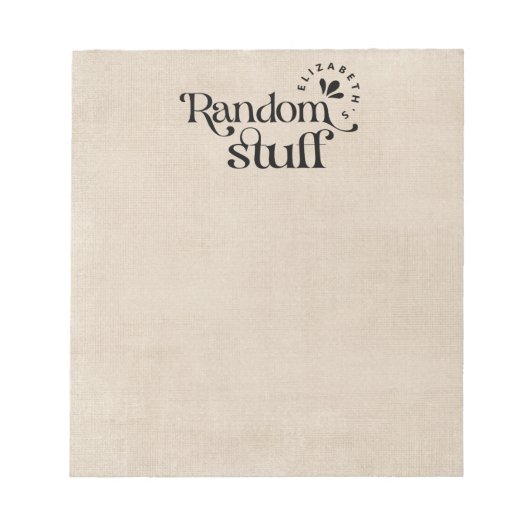 名前をカスタムするヴィンテージタンタイポグラフィ ノートパッド (正面)