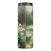 名前をカスタムするヴィンテージ水カラーフローラ雪だる タンブラー (裏面)