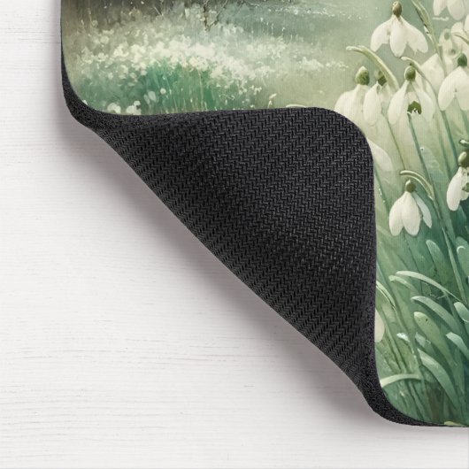 名前をカスタムするヴィンテージ水カラーフローラ雪だる マウスパッド (コーナー)