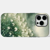 名前をカスタムするヴィンテージ水カラーフローラ雪だる Case-Mate iPhoneケース (裏面 (横))