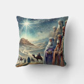 名前をカスタムするヴィンテージ水彩三賢人 クッション (裏面)