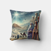 名前をカスタムするヴィンテージ水彩三賢人 クッション (正面)