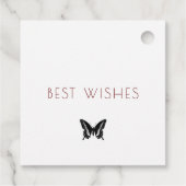 名前をカスタムするヴィンテージ蝶メッセージカード フェイバータグ (裏面)